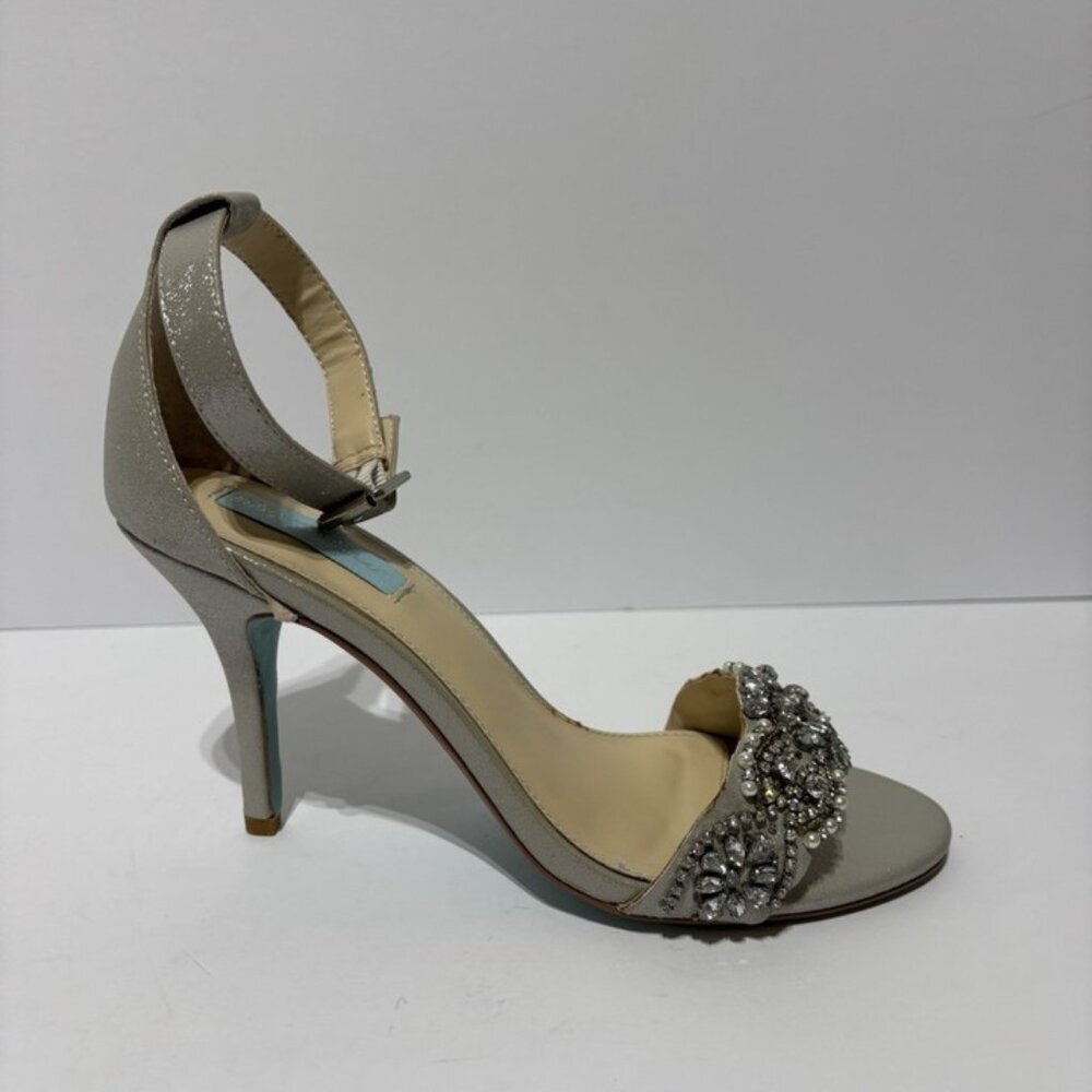 Blue By Betsey Johnson Women’s Gina Silver Heeled Sandals, Size 9 M
